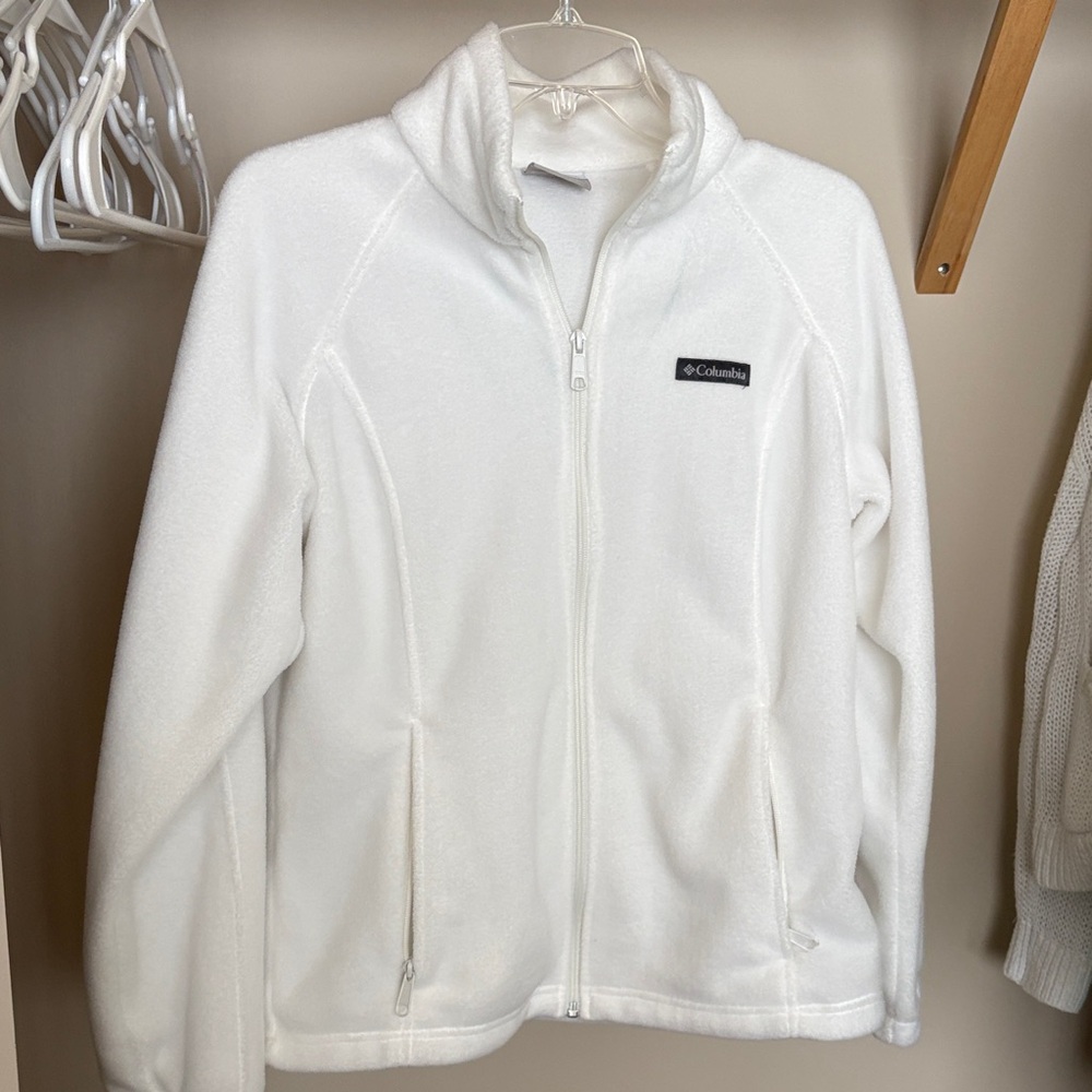 Columbia Soft White Zip-Up Fleece